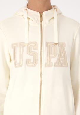 Kadın Krem Fermuarlı Kapüşonlu Basic Sweatshirt - 50307769059