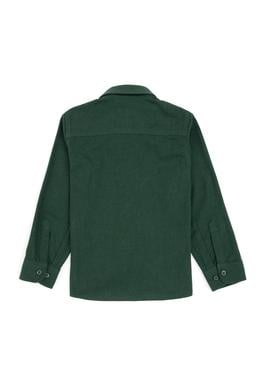 Erkek Çocuk Koyu Yeşil Uzun Kollu Basic Gömlek - 50307690059