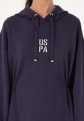 Kadın Mürdüm Modal Karışımlı Mini Boy Kapüşonlu Sweatshirt Elbise - 50314196016