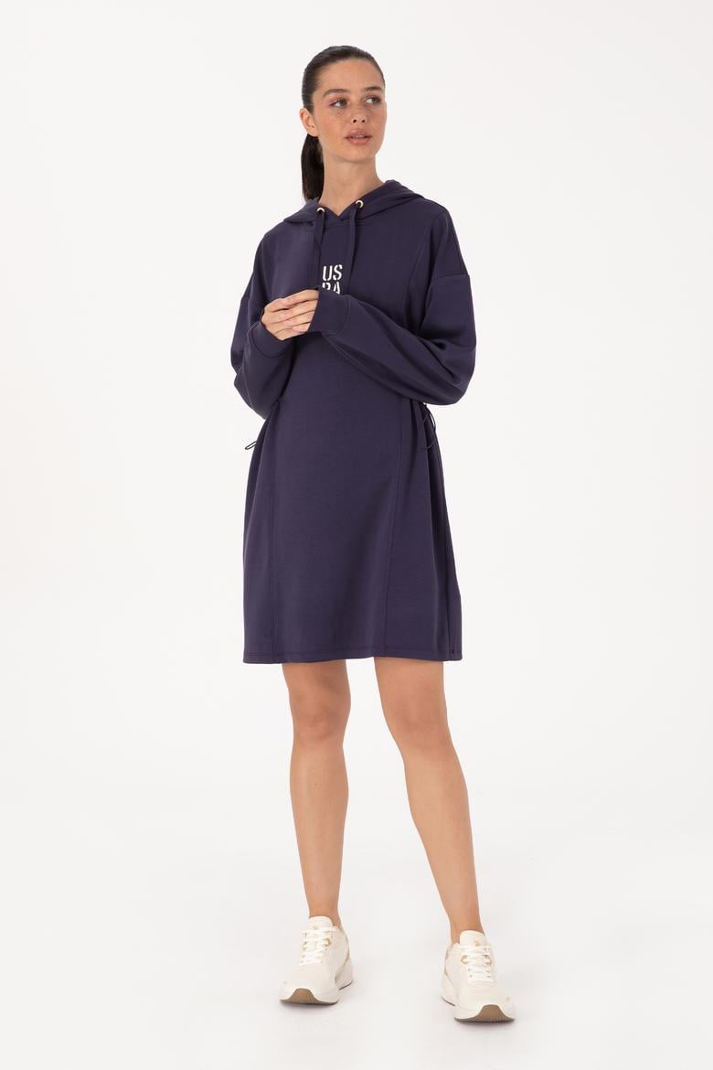 Kadın Mürdüm Modal Karışımlı Mini Boy Kapüşonlu Sweatshirt Elbise - 50314196016