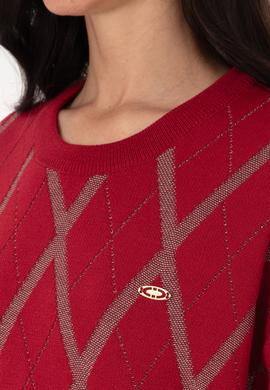 Kadın Koyu Frambuaz Kazak - 50310063005