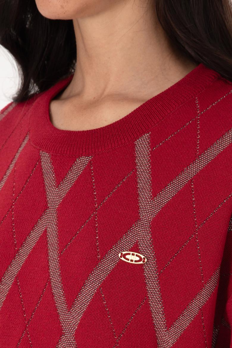 Kadın Koyu Frambuaz Kazak - 50310063005