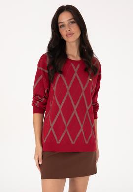 Kadın Koyu Frambuaz Kazak - 50310063005