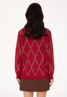 Kadın Koyu Frambuaz Kazak - 50310063005