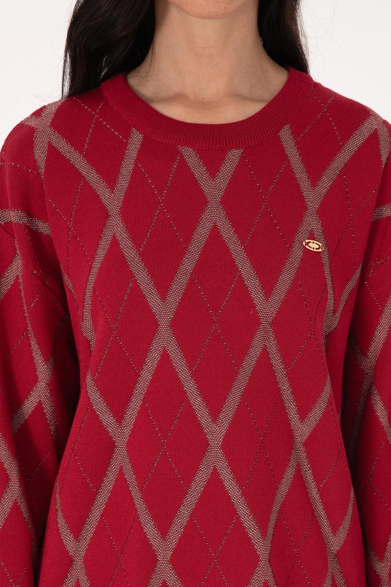 Kadın Koyu Frambuaz Kazak - 50310063005