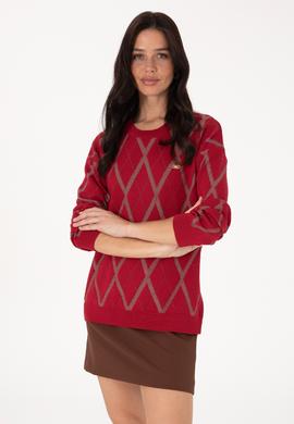 Kadın Koyu Frambuaz Kazak - 50310063005