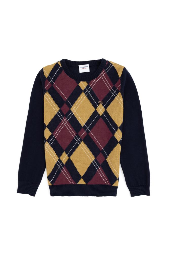 Erkek Çocuk Lacivert Bisiklet Yaka Kazak