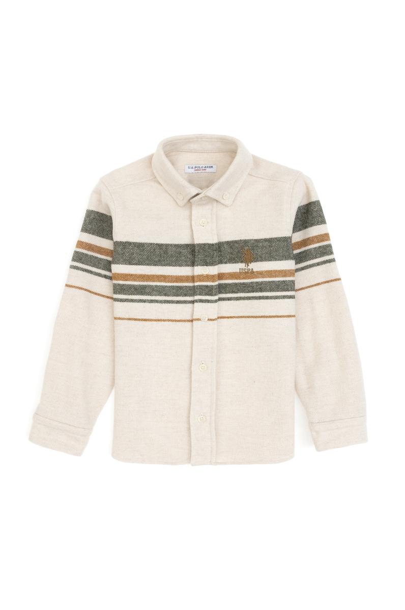 Erkek Çocuk Krem Uzun Kollu Gömlek