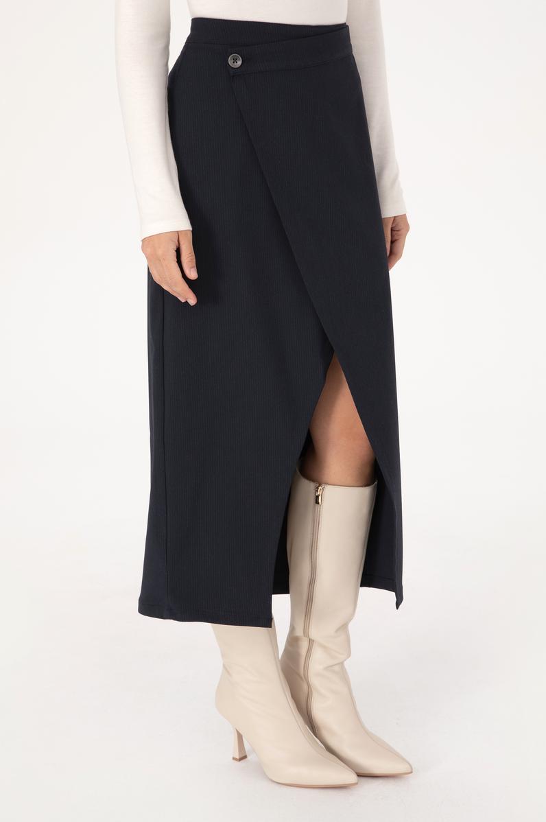 Kadın Lacivert Dokuma Etek