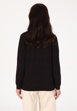 Kadın Bisiklet Yaka Siyah Kazak - 50309651018