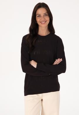 Kadın Bisiklet Yaka Siyah Kazak - 50309651018