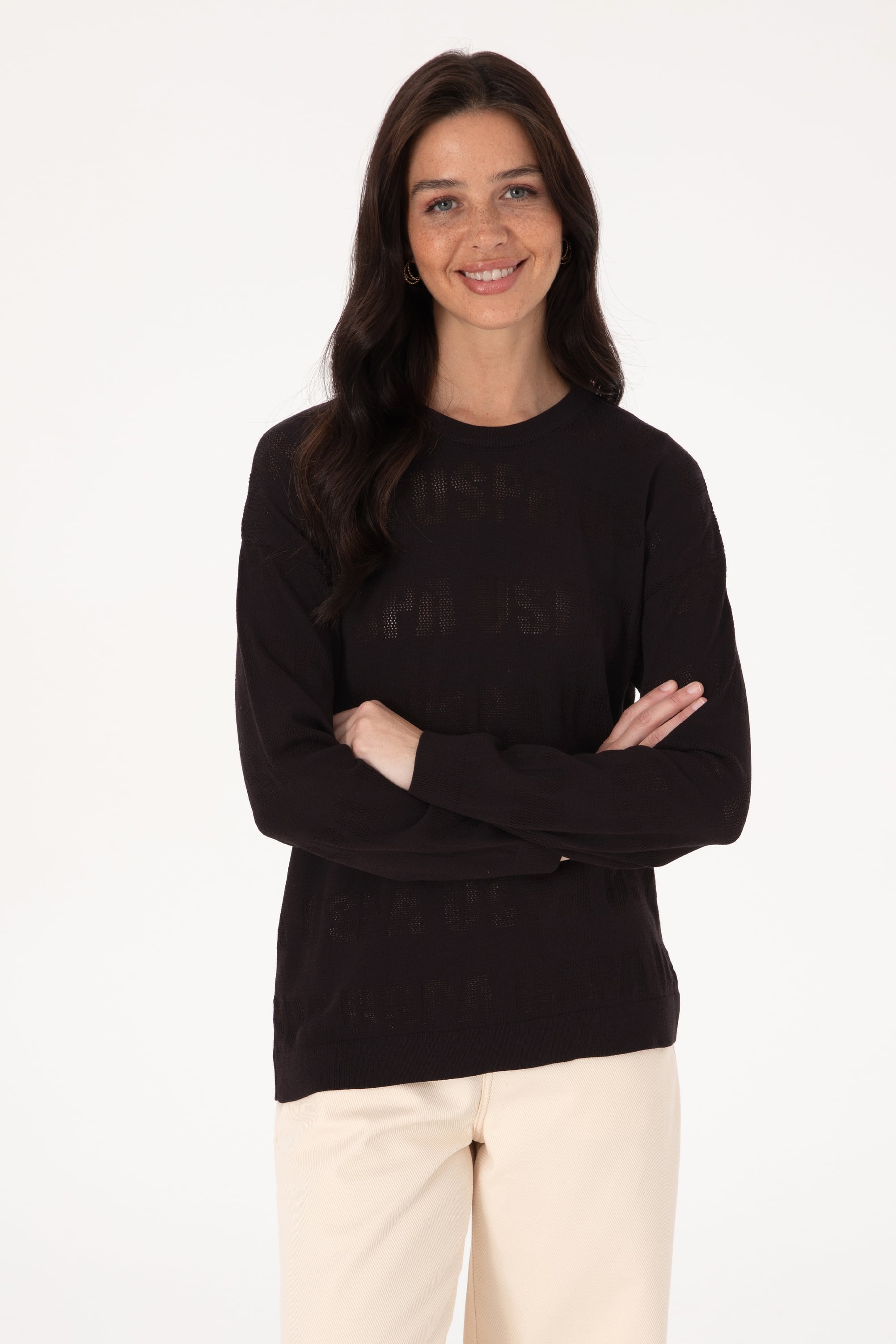 Kadın Bisiklet Yaka Siyah Kazak - 50309651018