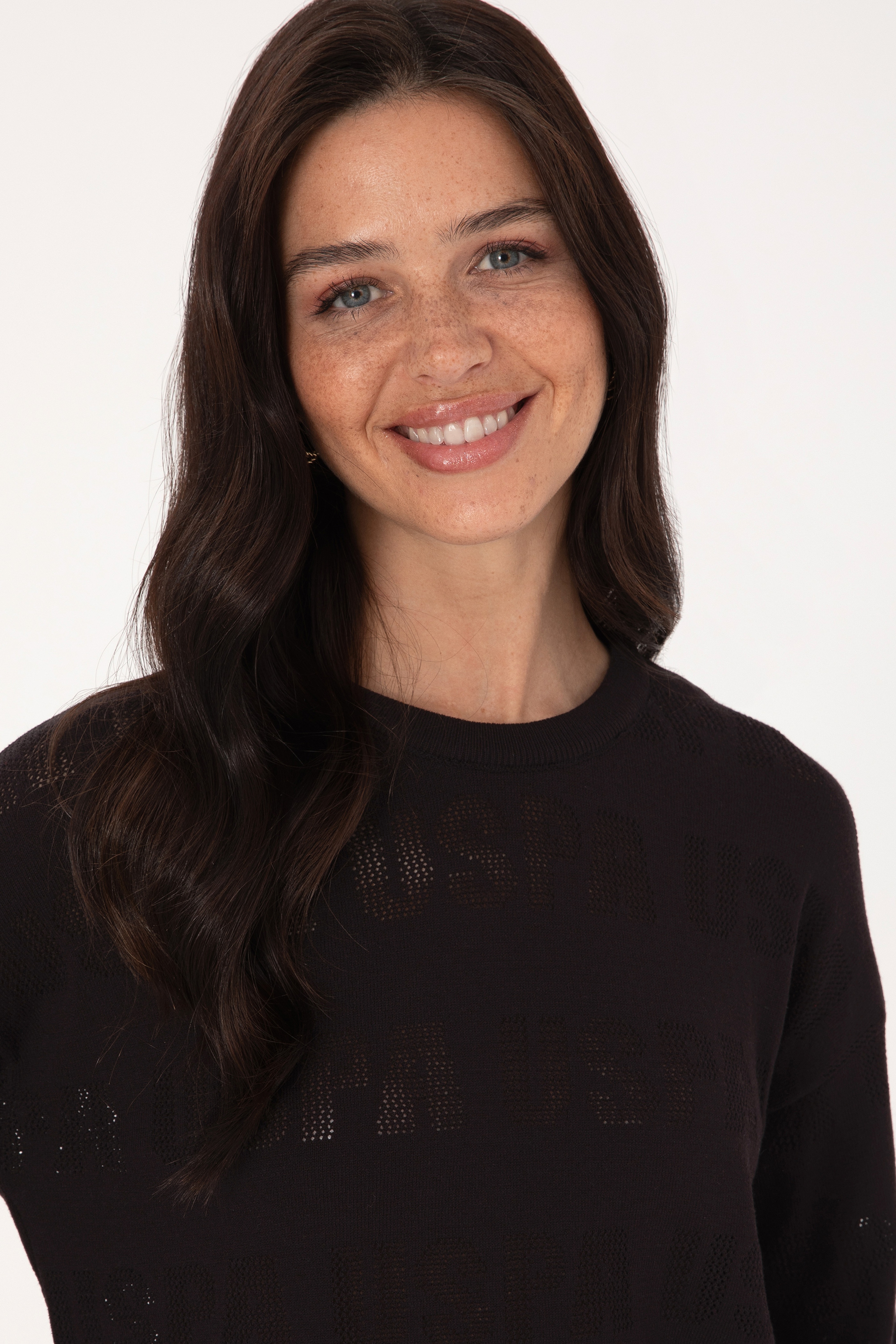 Kadın Bisiklet Yaka Siyah Kazak
