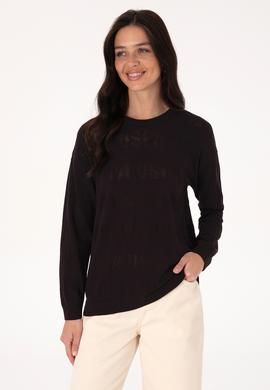 Kadın Bisiklet Yaka Siyah Kazak - 50309651018