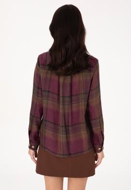 Kadın Bordo Uzun Kollu Gömlek - 50308660005