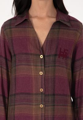 Kadın Bordo Uzun Kollu Gömlek - 50308660005