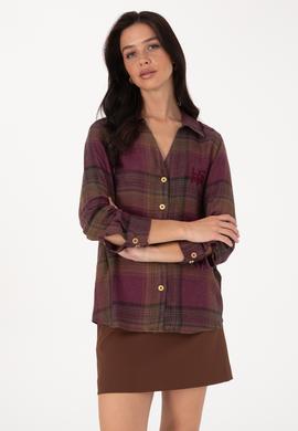 Kadın Bordo Uzun Kollu Gömlek - 50308660005