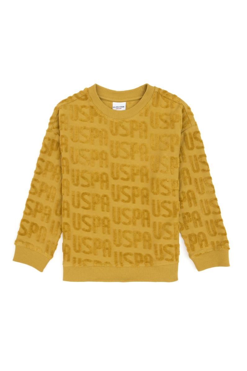 Erkek Çocuk Hardal Bisiklet Yaka Sweatshirt