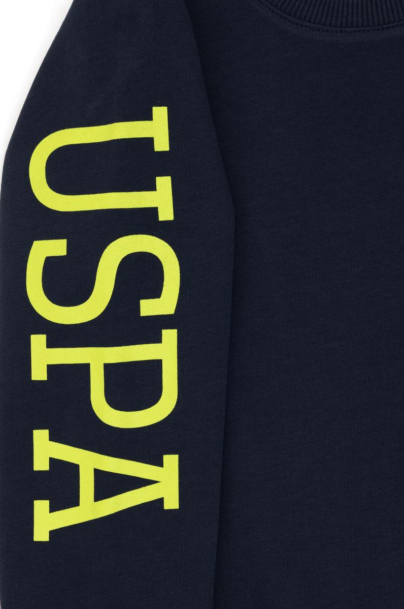 Erkek Çocuk Açık Lacivert İnce Bisiklet Yaka Basic Sweatshirt