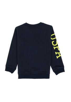 Erkek Çocuk Açık Lacivert İnce Bisiklet Yaka Basic Sweatshirt - 50313831034