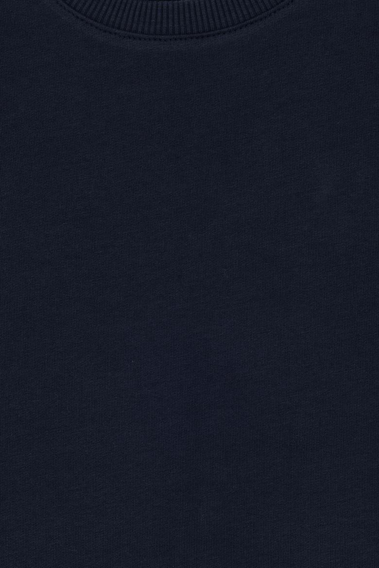 Erkek Çocuk Açık Lacivert İnce Bisiklet Yaka Basic Sweatshirt - 50313831034