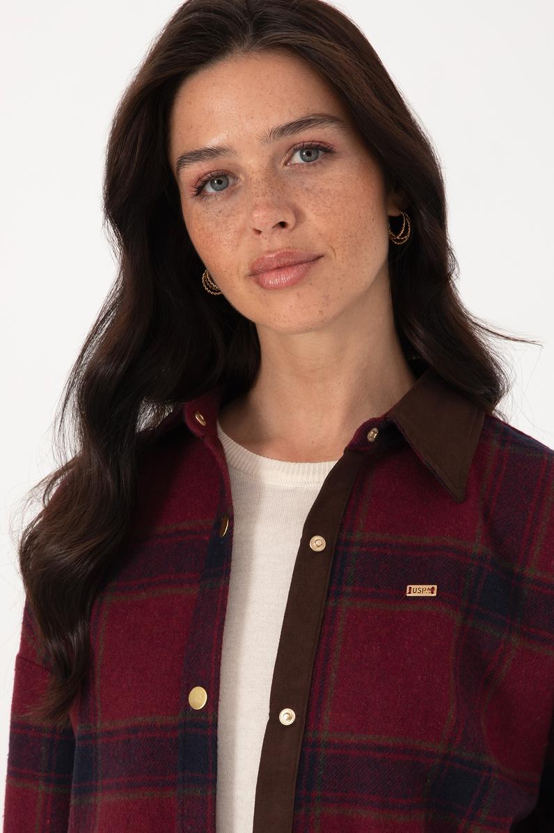 Kadın Bordo Uzun Kollu Gömlek