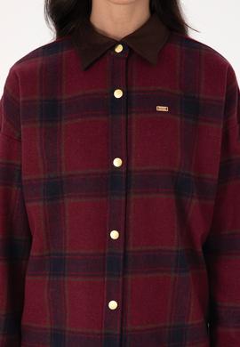 Kadın Bordo Uzun Kollu Gömlek - 50317225010