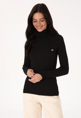 Kadın Siyah Boğazlı Kazak - 50307877035