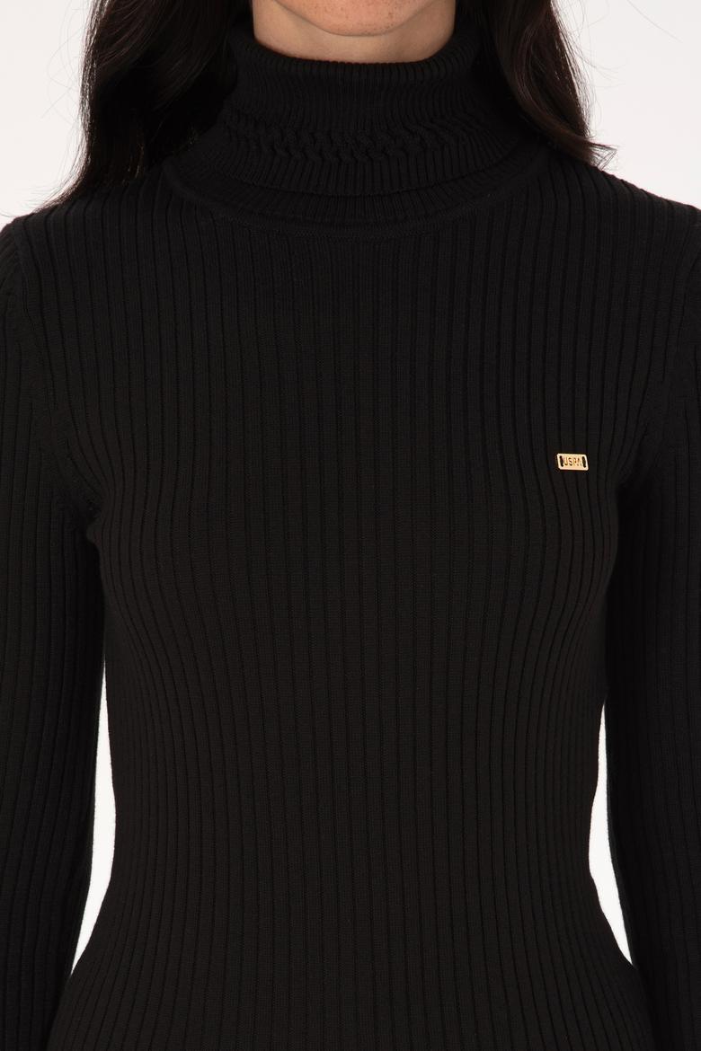 Kadın Siyah Boğazlı Kazak - 50307877035