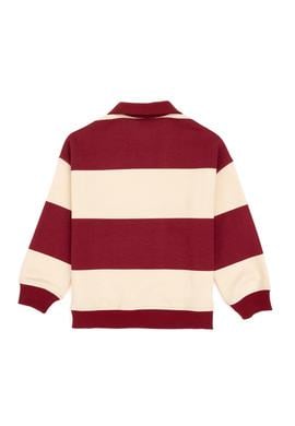 Erkek Çocuk Koyu Frambuaz Polo Yaka Sweatshirt - 50308585012