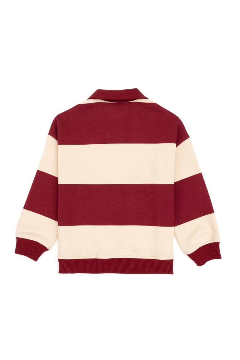 Erkek Çocuk Koyu Frambuaz Polo Yaka Sweatshirt - 50308585012