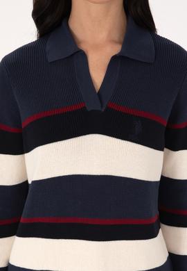 Kadın Açık Lacivert Polo Yaka Kazak - 50308850019