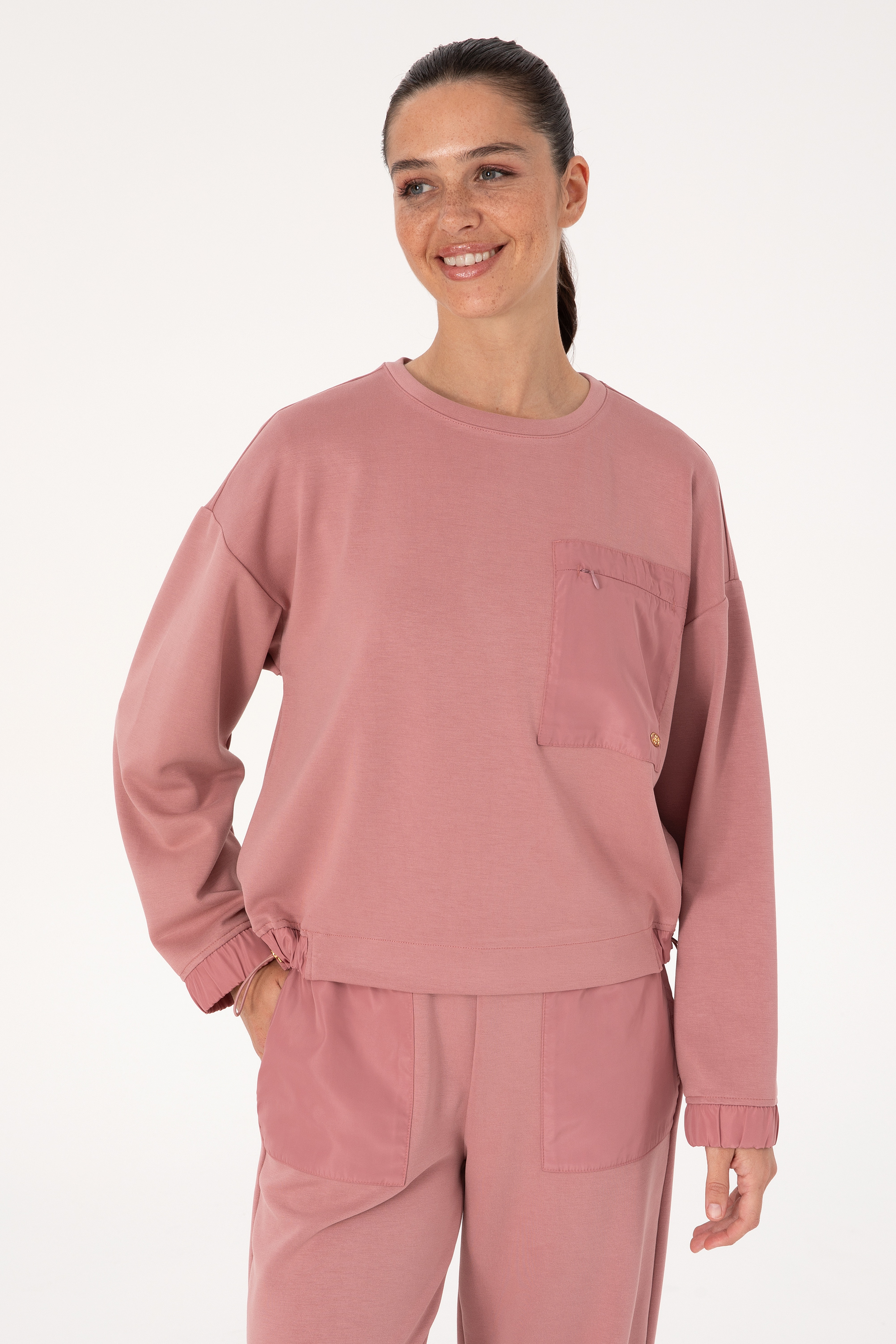 Kadın Orkide Bisiklet Yaka Sweatshirt - Image 1