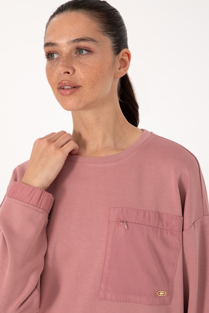 Kadın Orkide Bisiklet Yaka Sweatshirt