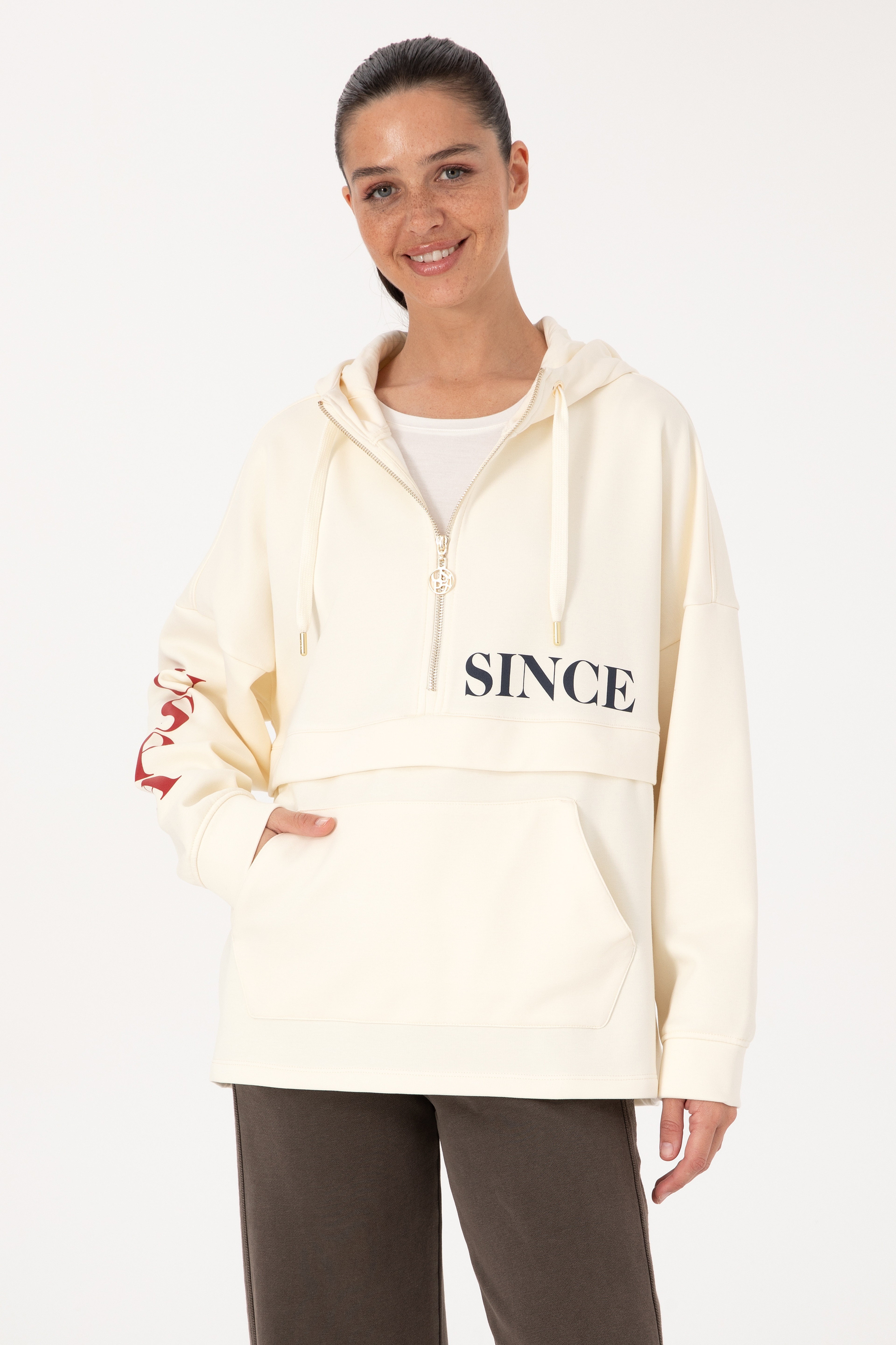 Kadın Krem Sweatshirt - Image 1
