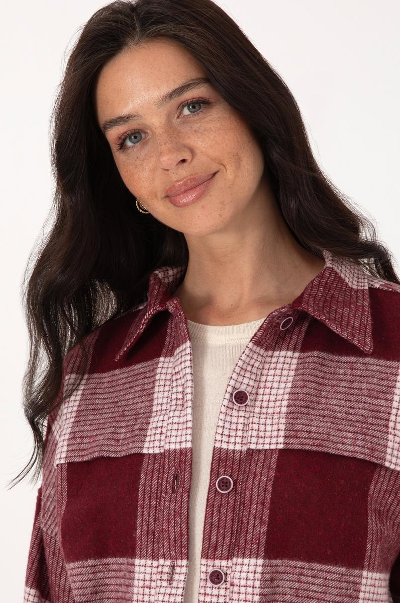 Kadın Bordo Uzun Kollu Gömlek
