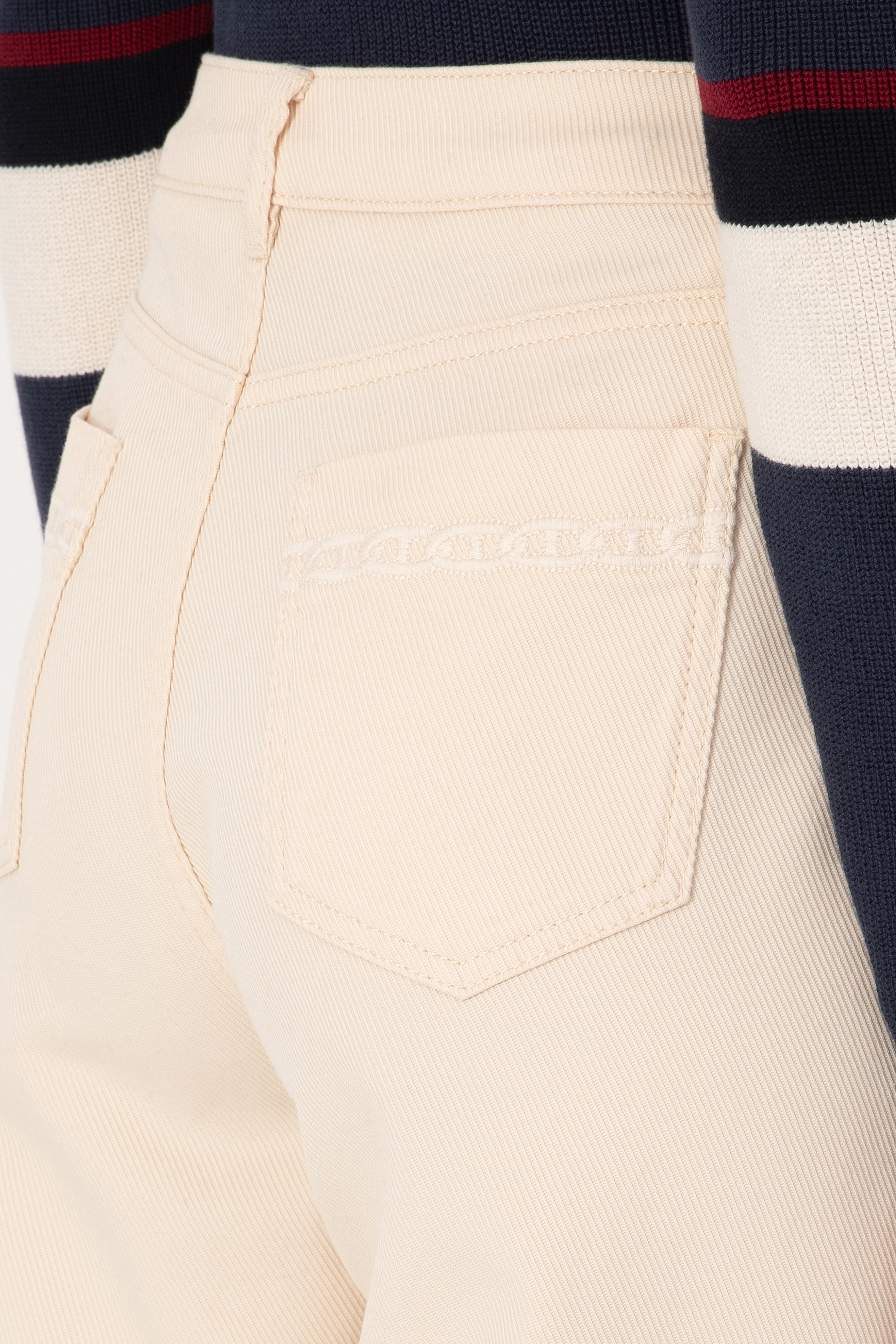 Kadın Krem Loose Fit Kanvas Pantolon