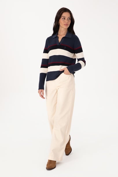 Kadın Krem Loose Fit Kanvas Pantolon