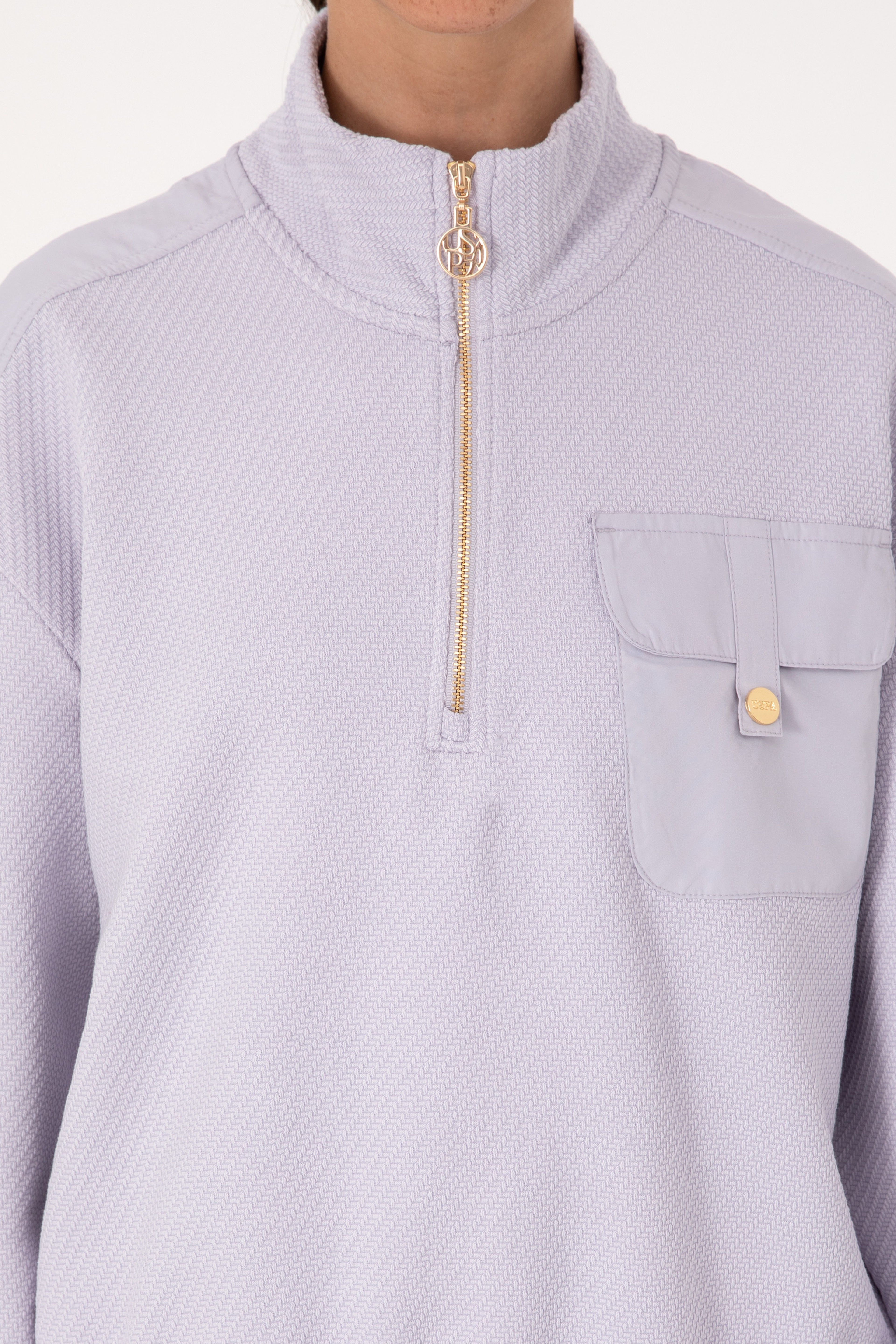 Kadın Siyah Fermuarlı Dik Yaka Sweatshirt