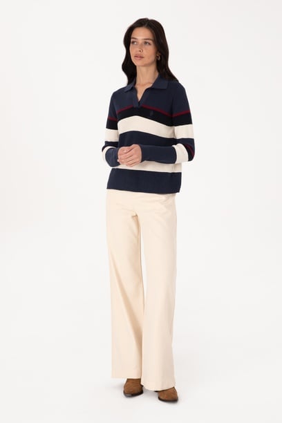 Kadın Krem Loose Fit Kanvas Pantolon