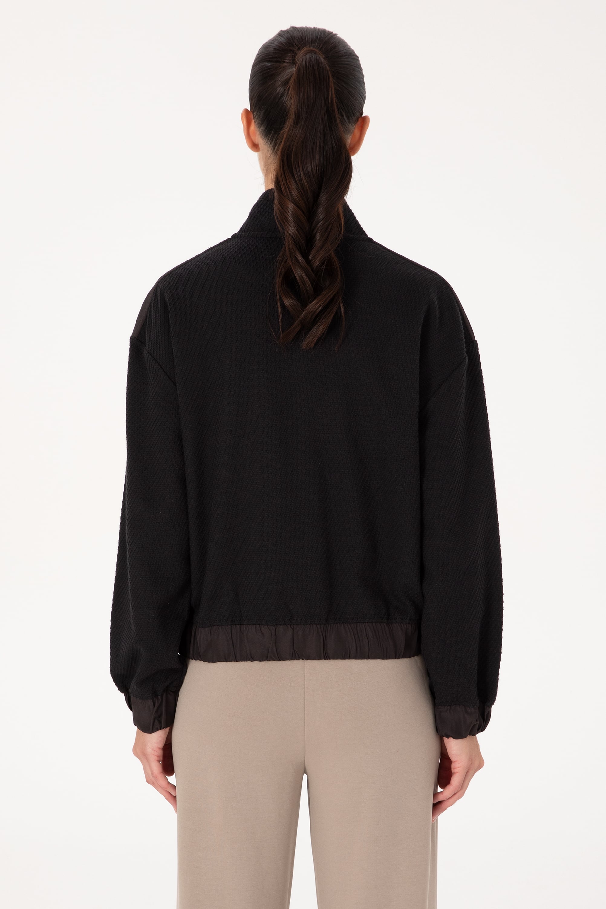 Kadın Siyah Sweatshirt - Image 5