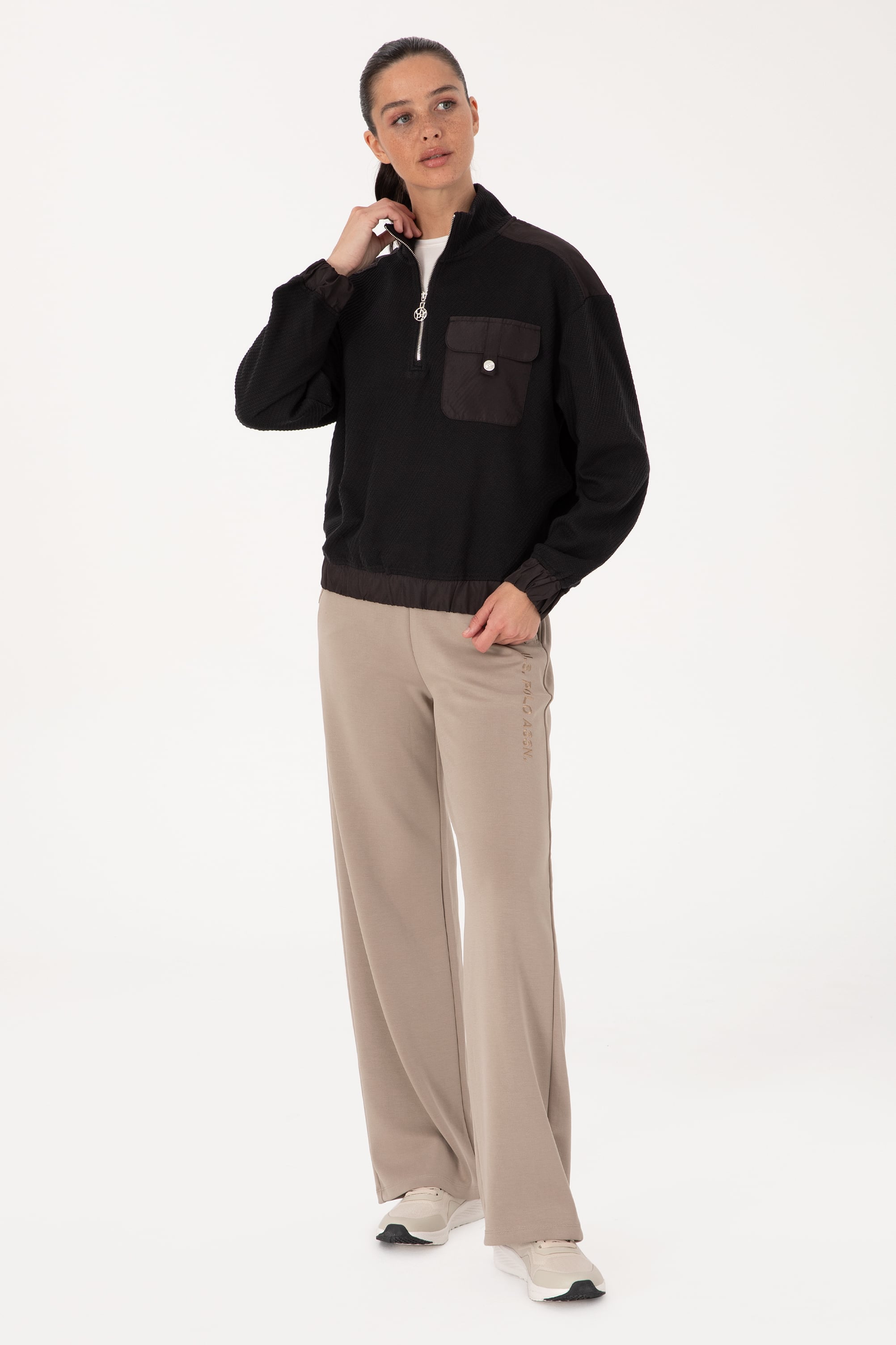 Kadın Siyah Sweatshirt - Image 4