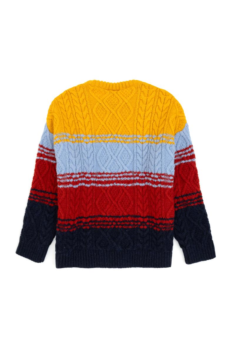 Erkek Çocuk Hardal Bisiklet Yaka Kazak