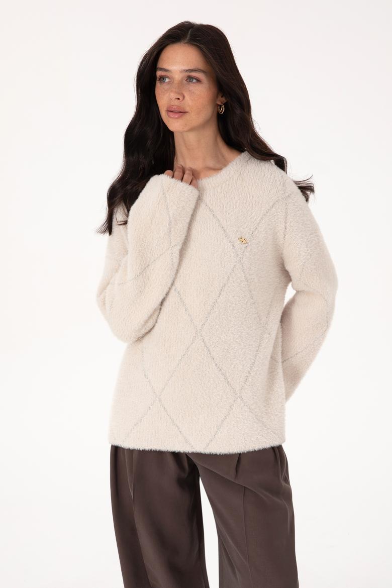 Kadın Taş Bisiklet Yaka Kazak - 50309677003