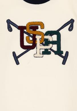 Erkek Çocuk Krem İnce Bisiklet Yaka Sweatshirt - 50315807018