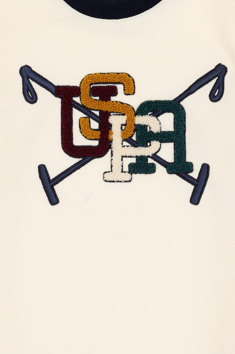 Erkek Çocuk Krem İnce Bisiklet Yaka Sweatshirt