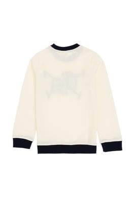 Erkek Çocuk Krem İnce Bisiklet Yaka Sweatshirt - 50315807018