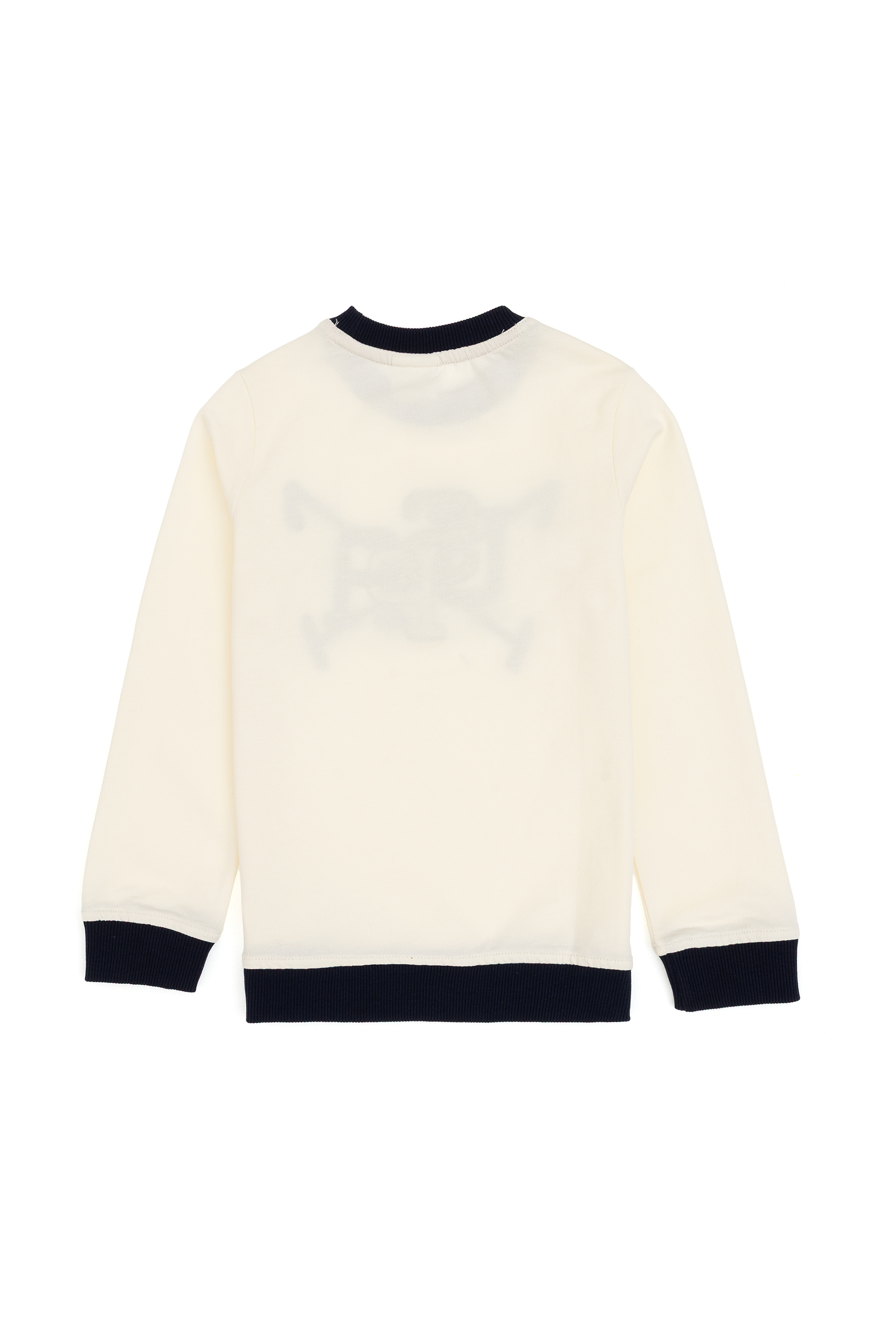 Erkek Çocuk Krem İnce Bisiklet Yaka Sweatshirt - Image 3