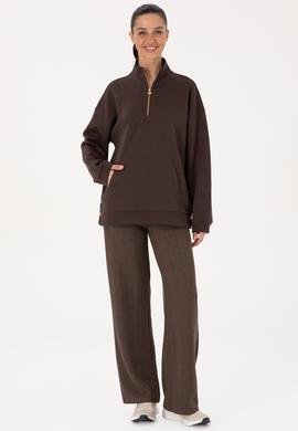 Kadın Koyu Kahverengi Sweatshirt - 50309075014