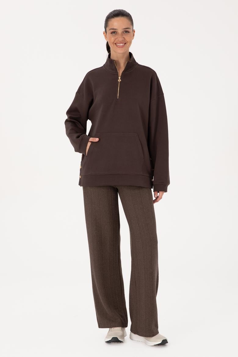 Kadın Koyu Kahverengi Sweatshirt - 50309075014